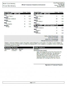 transcript_sample | My Homeschool Transcripts™